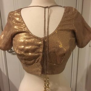 Gold Choli Tribal Belly dance Crop Top